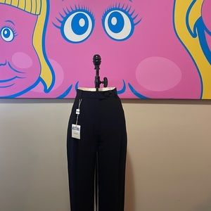 Moschino Couture Two Tone Ivory Black Cuffed Pants NWT